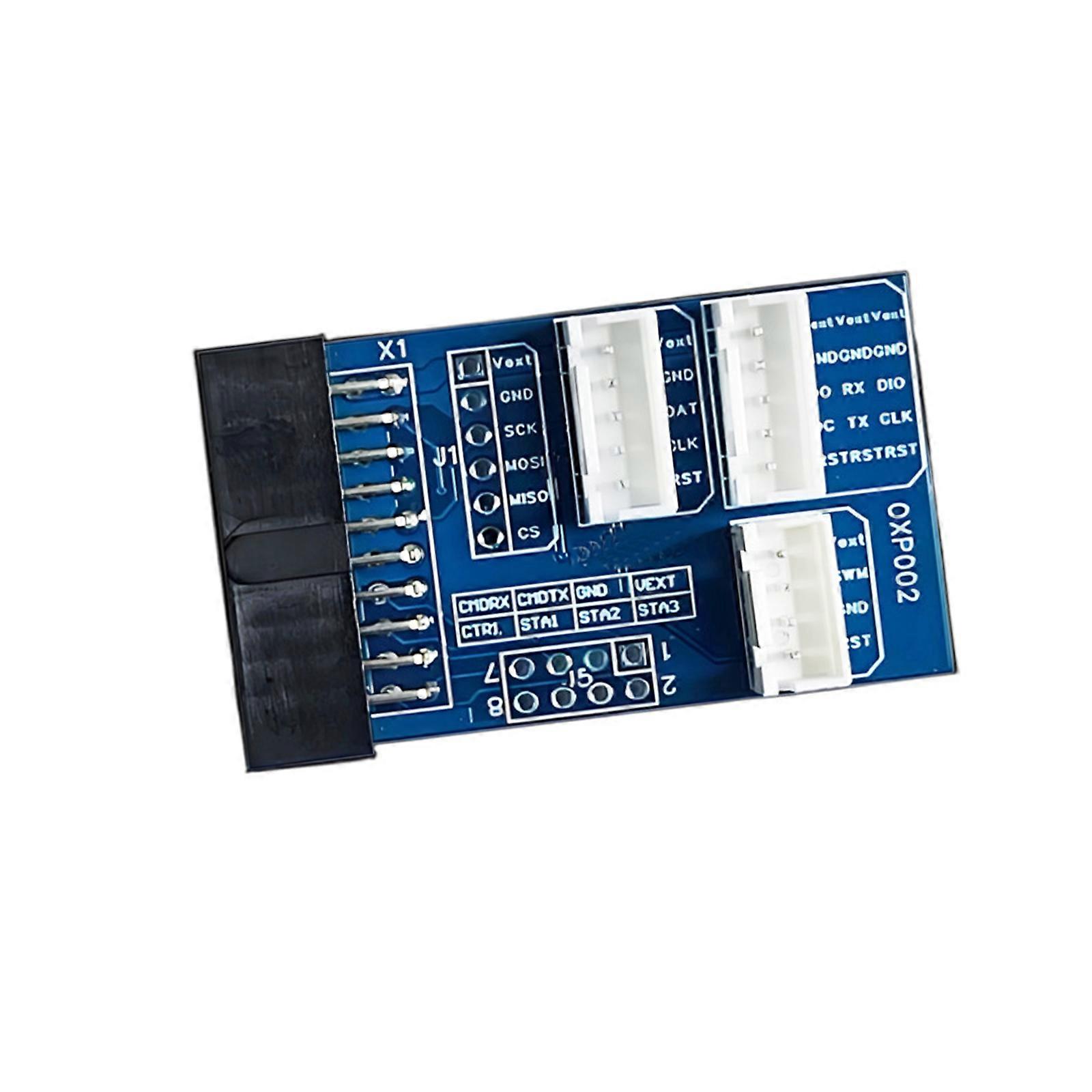 Programmer Adapter Board with Blue Circuit Layout for P100 Desktop Chip Programming, Troubleshooting Routines and Controller Training Table Use