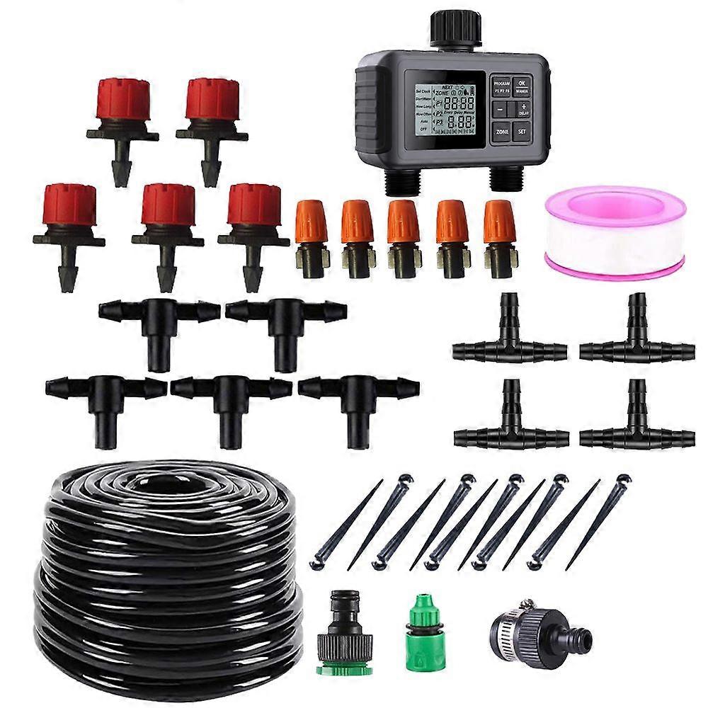 DIY Automatic Drip Irrigation Watering Garden System Kit With Timer-5 M