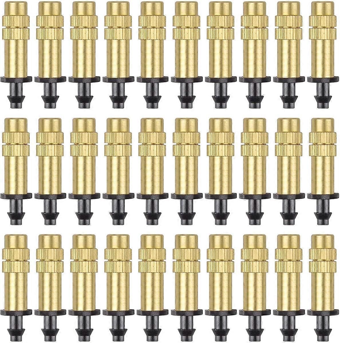 Drip Irrigation Spray Emitters Adjustable Atomizing Nozzles Brass - 30 Pack