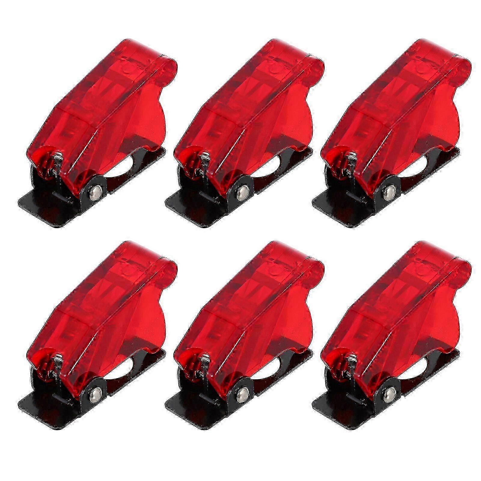 6Pcs Toggle Switch Covers Dustproof Safety Waterproof Safety Switch Covers (Red)