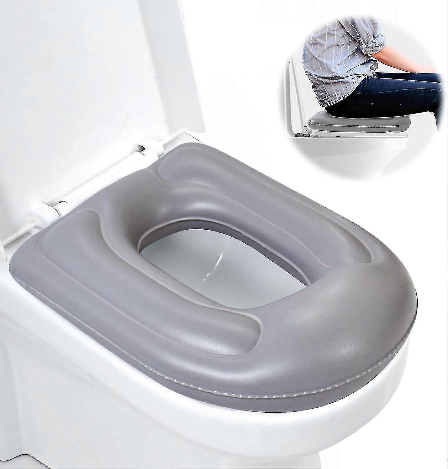 Coussin de siège de toilette gonflable avec ventouses, siège de toilette gonflable réglable en hauteur, compatible avec les adultes