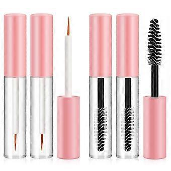 Mascaraflesjes met borsteltje, cosmetische tubes voor opslag, 12 stuks, roze, herbruikbaar