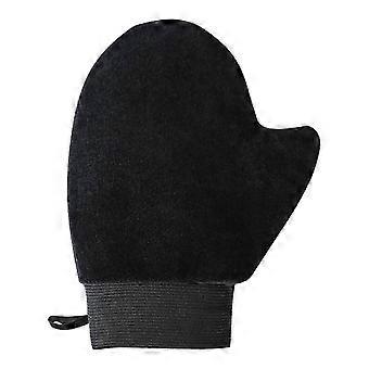 Selbstbräunungshandschuh, wasserdicht, ölbeständig, Selbstbräuner-Applikator-Set, doppellagiger Selbstbräunungspinsel aus weichem Stoff, doppelseitiger Auftrag von Bräunungslotion auf den Rücken