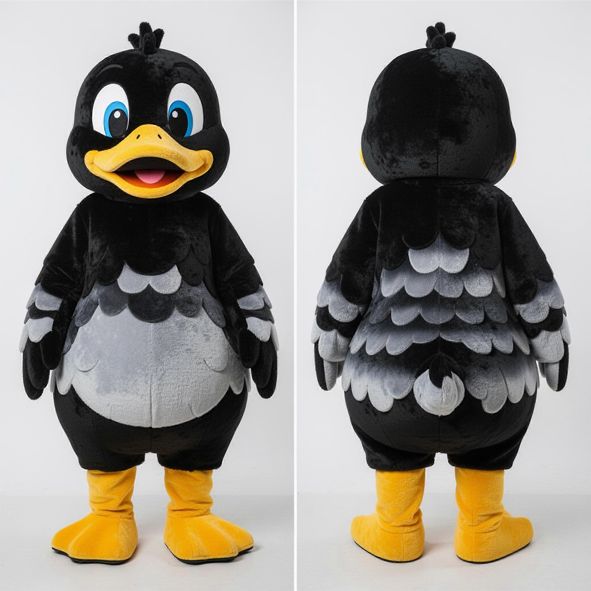 MASTICOT Velvety Black Broad Billed Duck Mascot