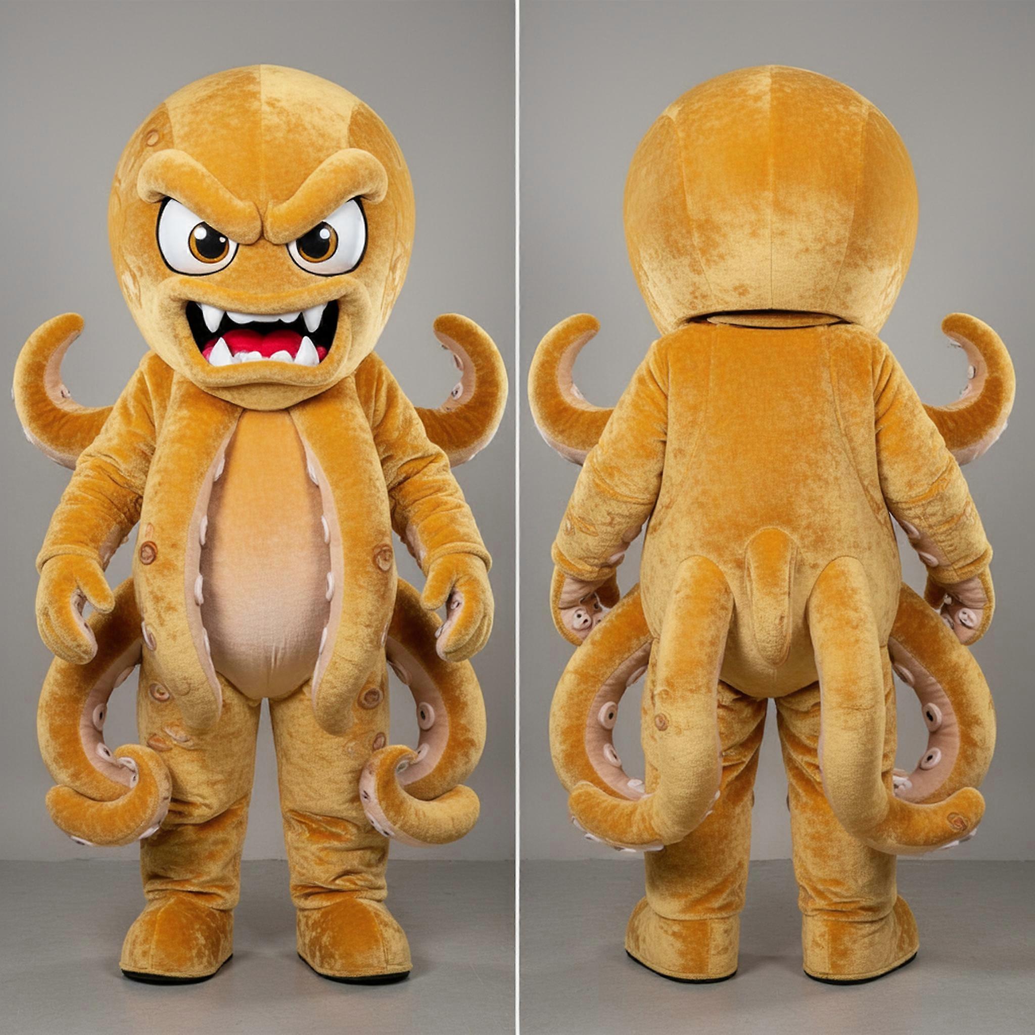 MASTICOT Golden Shimmering Kraken Mascot