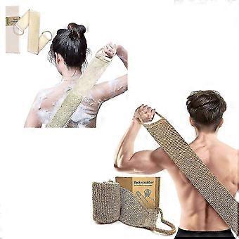 Natural Loofah Back Scrubber Strap Extra Rough Exfoliating Jute Weave for Shower Cleaning