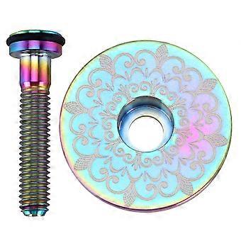 Bike Headset Cap Made of Titanium Alloy with Screw 2Sets Colorful