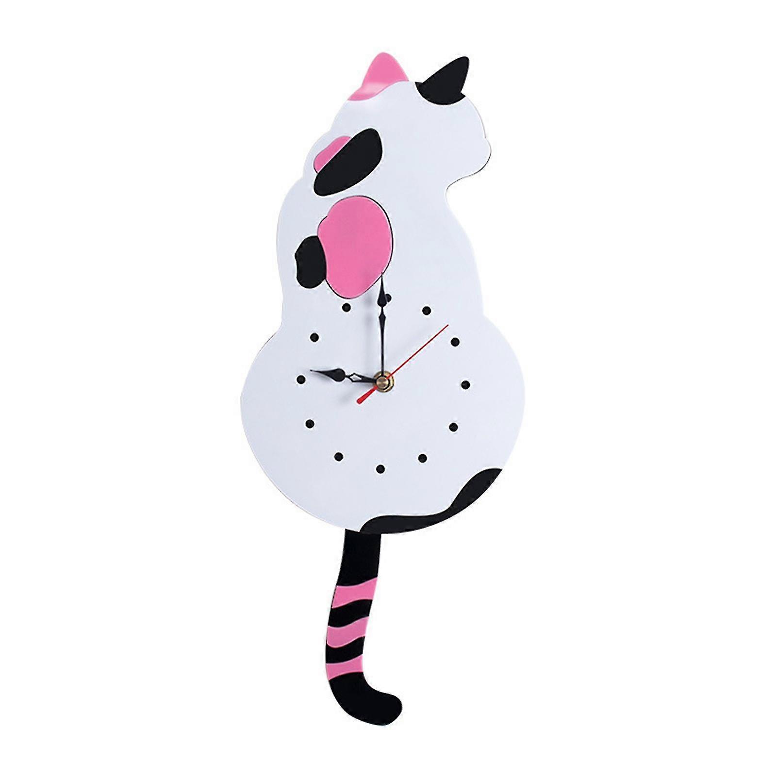 Silent Cat Tail Clock Acrylic Design