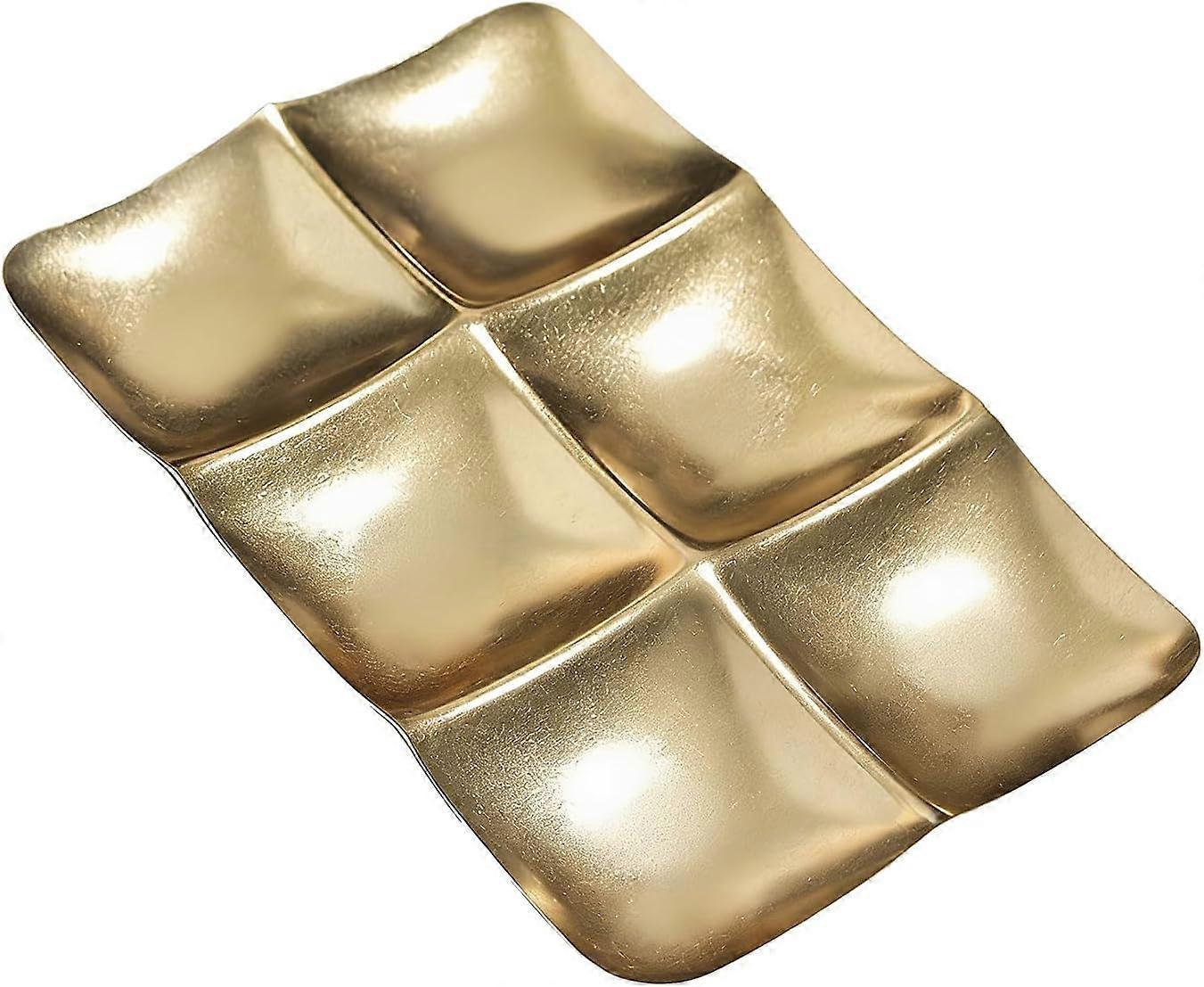 Snack tray, portable decorative tray, snack plate with multiple compar