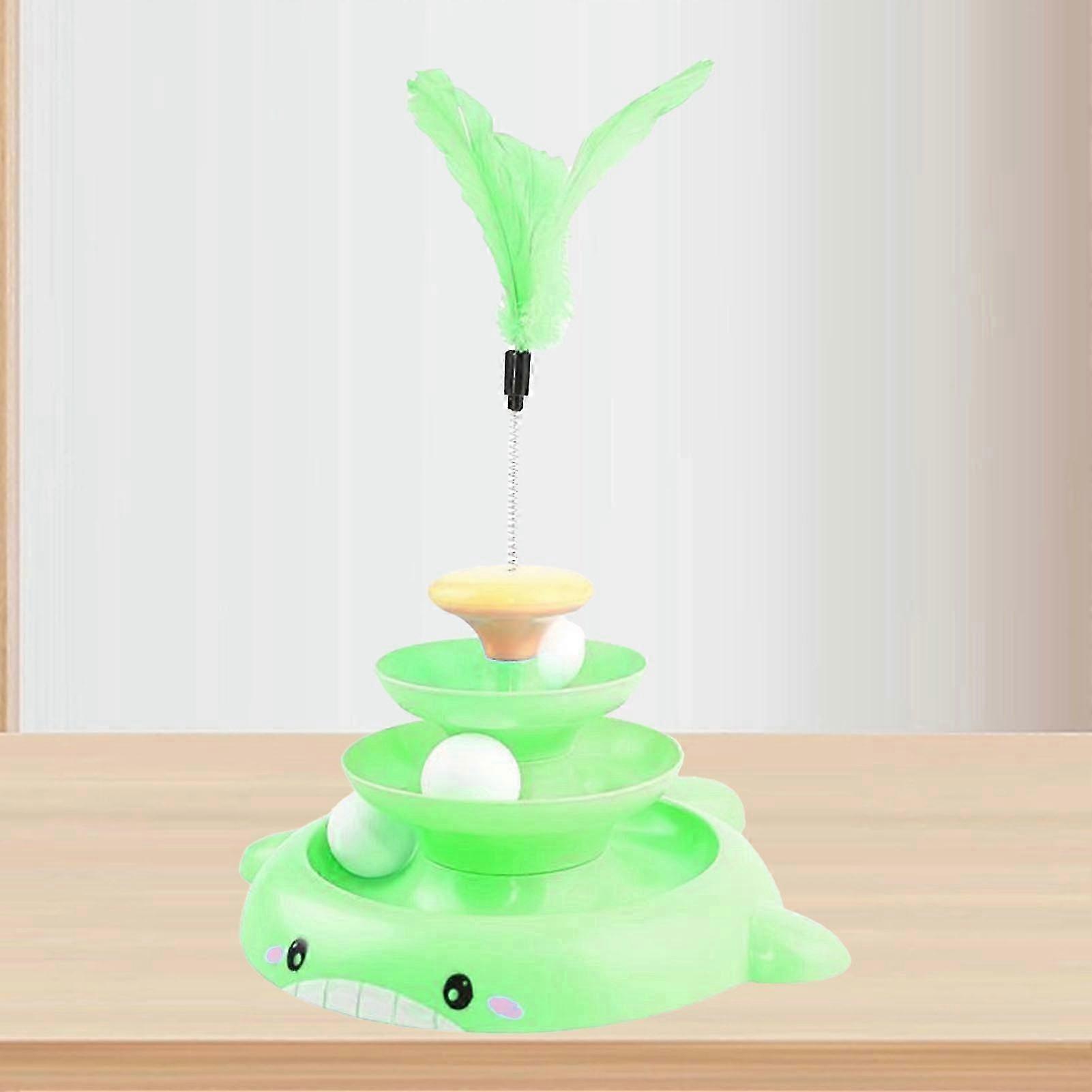 3-Tier Rotating Ball & Feather Toy