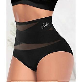 Pantalones moldeadores de cintura alta con tiras cruzadas para control de abdomen y levantamiento de glúteos para mujer.