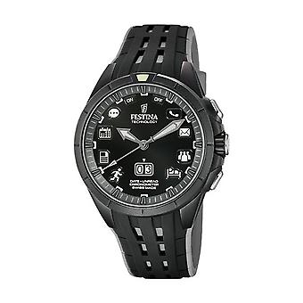 Festina teknologi tilsluttet schweizisk kvarts analog mand ur med FS3001/1 gummi armbånd