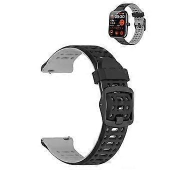 Smartwatch Band for Mikego IDW25 1.83', Breathable Silicone Strap with QuickRelease and Adjustable Fit, Black Grey