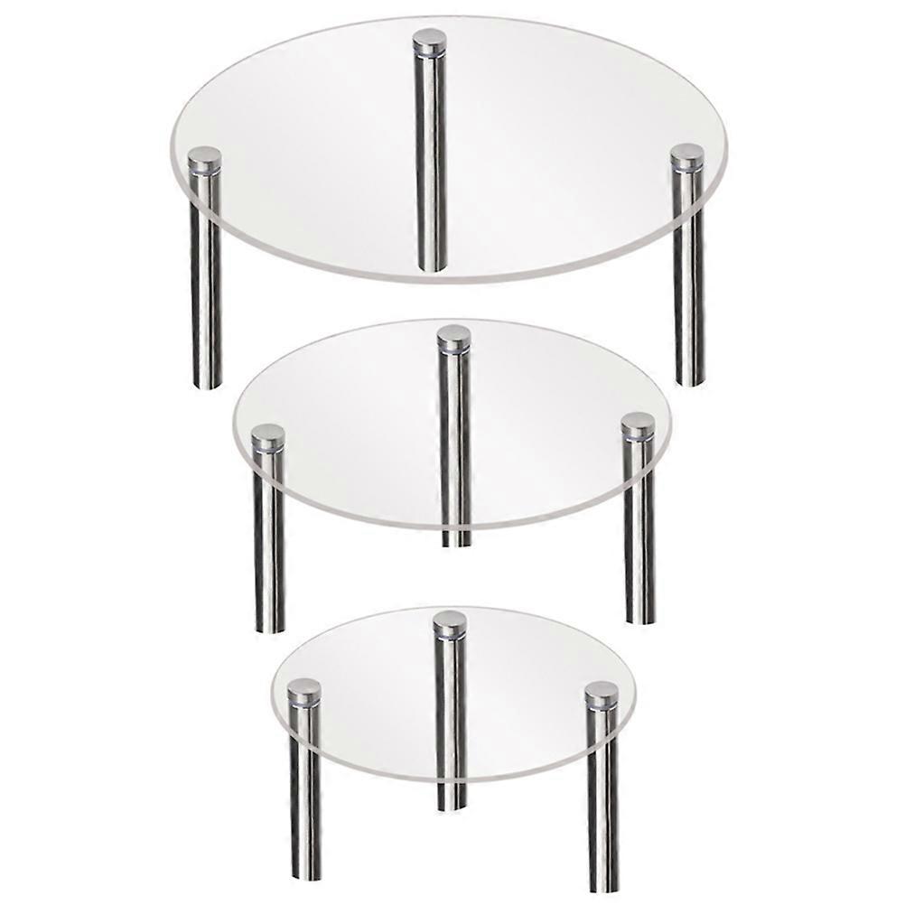 Transparent Acrylic Cake Holder for Displaying Multi-Function Dessert Stand 3Pcs