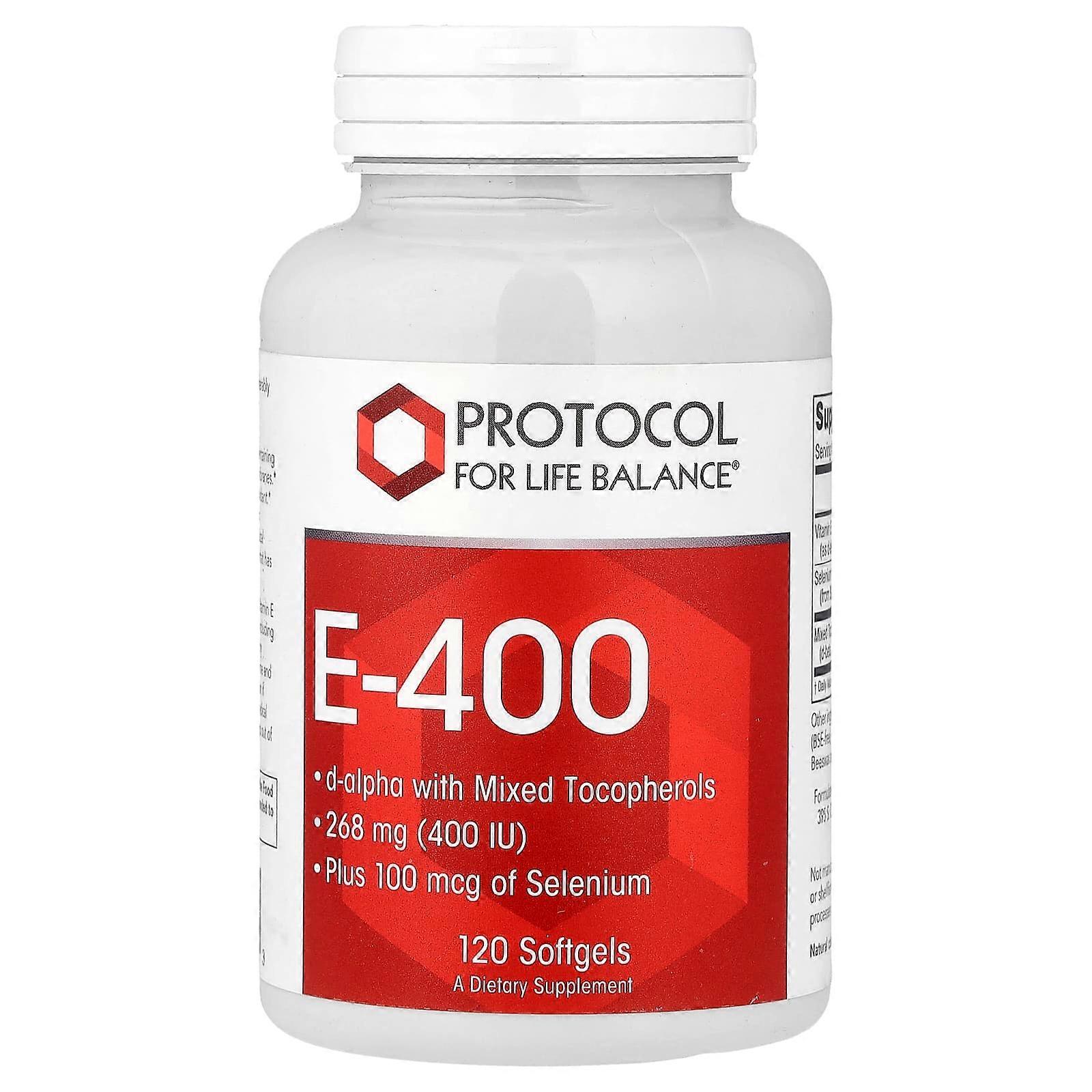 Protocolo para Equilíbrio da Vida, E-400, 120 Cápsulas Gelatinosas