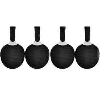 4 racchette da ping-pong in silicone multicolore, adatte ai principianti per allenamento e competizione, colore nero.