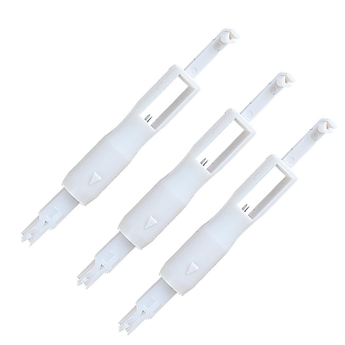 3pcs Sewing Needle Inserter Needle Threading Tool for Sewing Machine (White)