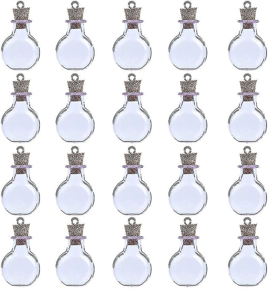 20 st mini-glasflaskor, mini-tomma glaskorkflaskor för födelsedagspresent