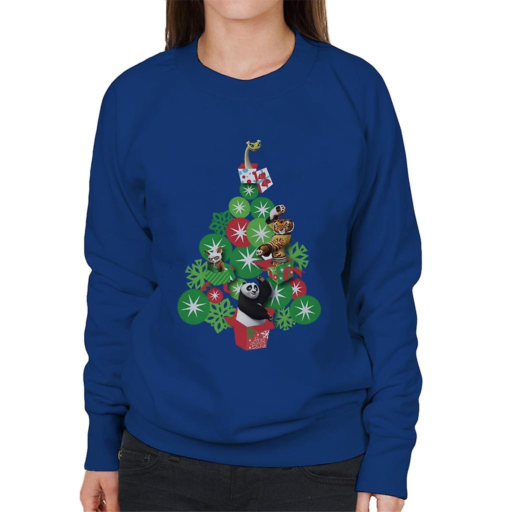 Kung Fu Panda Christmas Tree Characters Women's Sweatshirt