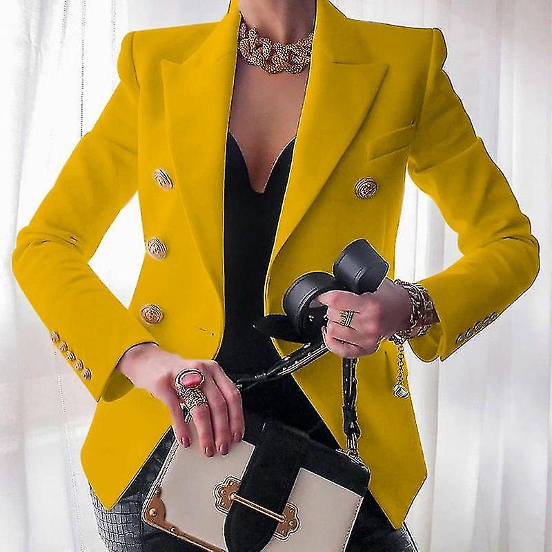 Traje Chaqueta Amarillo Mujer Damas Blazer Mujer 2023 Traje De