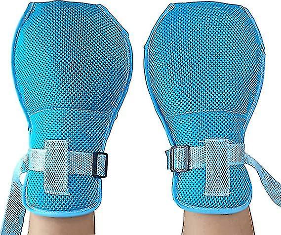 2-pack Elderly Hand Restraint Gloves, Safe Breathable Dementia Scratch Resistant Gloves