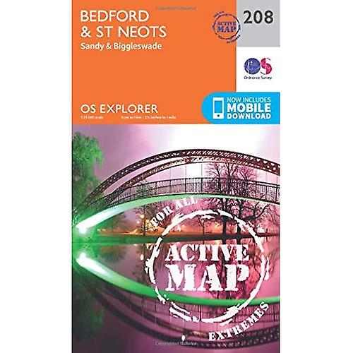 OS Explorer Map Active (208) Bedford and St.Neots, Sandy and Biggleswade (OS Explorer Active Map)