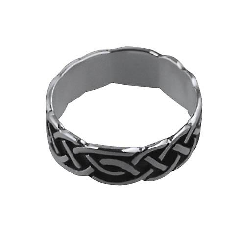 Silver oxidized 6mm Celtic Wedding Ring Size Q