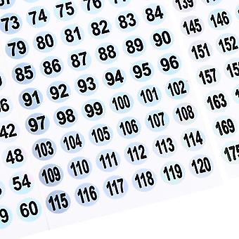 Lot De 5 Feuilles D'Autocollants Numérotés Ronds De 1 À 100