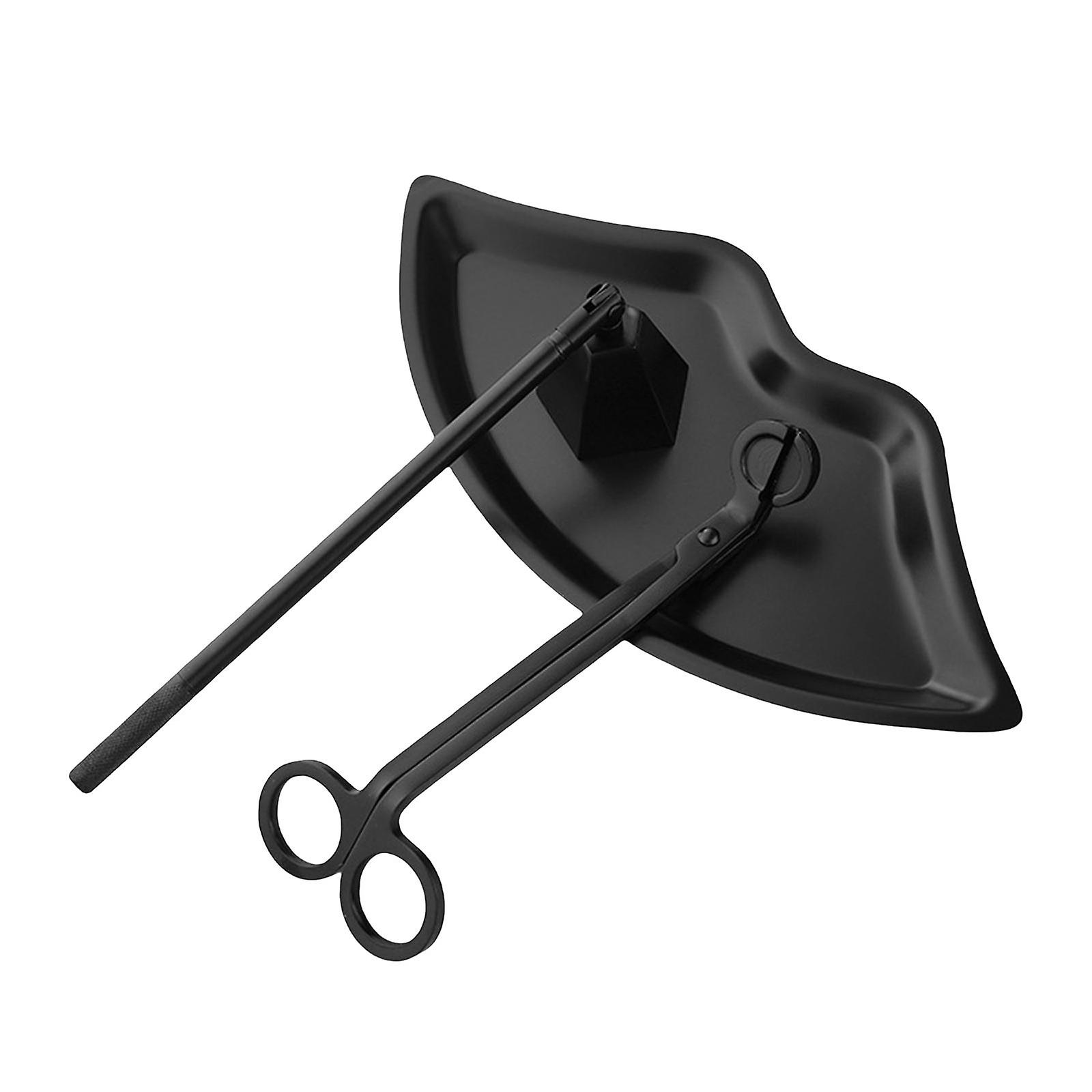 Candle Accessory Set Wick Trimmer Wick Flame Snuffer Tray Gift Black