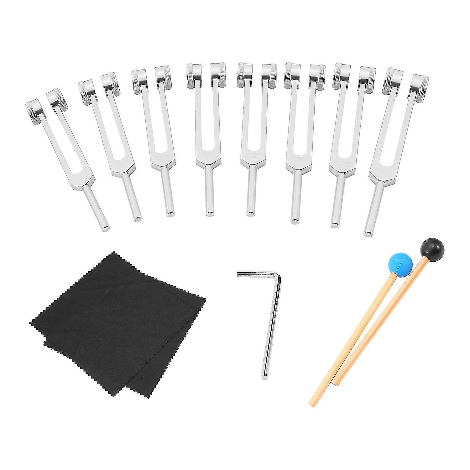 Tuning Fork, 7 Chakras+1 Soul Weighted Tuning Forks,aluminum Alloy Instrument 126.22-141.27 Hz Etc.