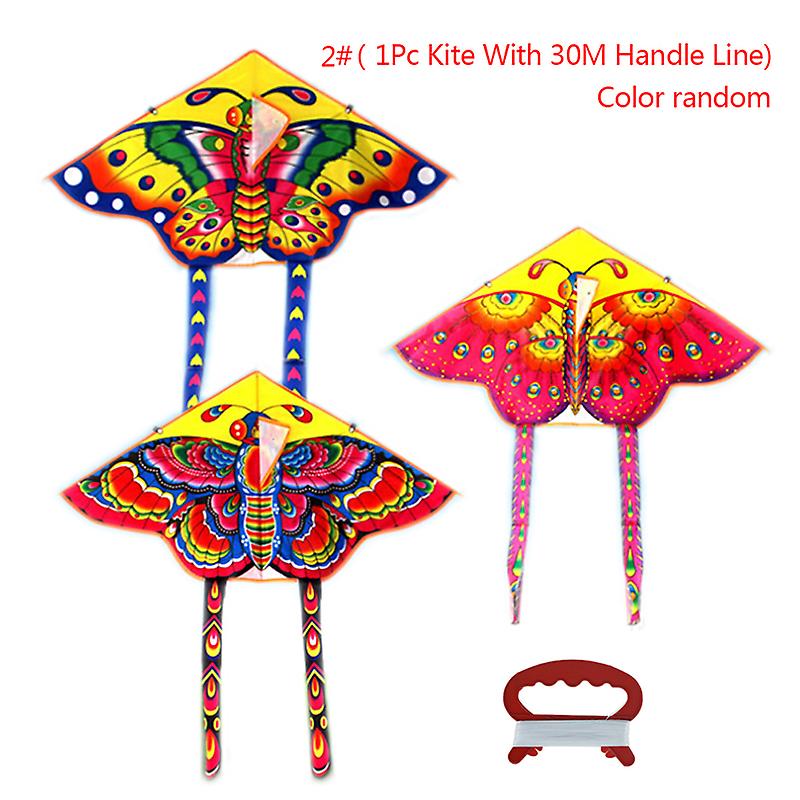 1set 90*50cm Outdoor Sports Butterfly Flying Kite Children Toy With Handle Line