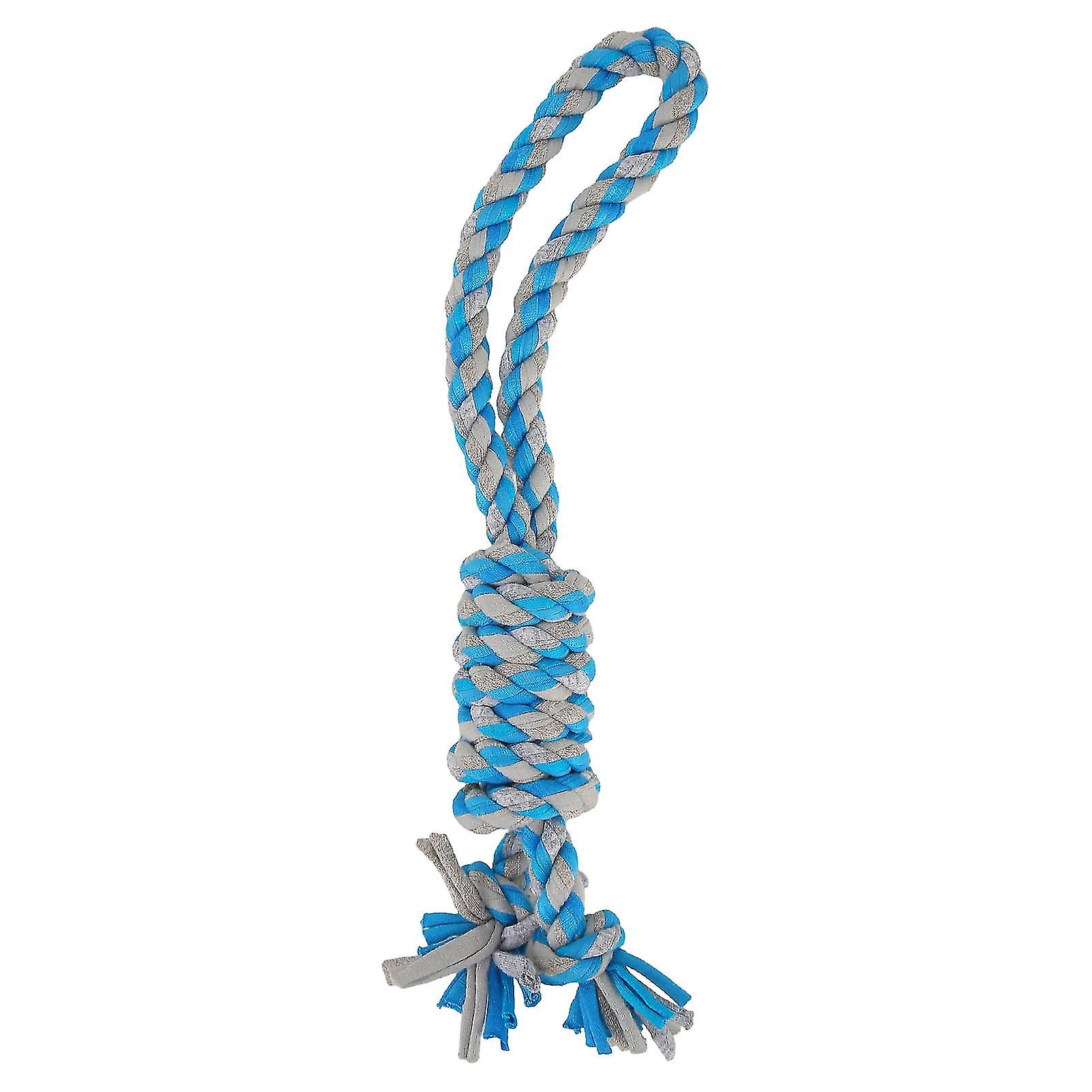 Dog Rope Chew Toy, Interactive and Fun Cotton Rope Toy for Teeth Cleaning, Bite Resistant, Indoor and Outdoor, Blue