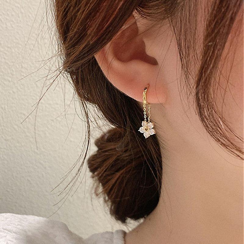 Women earring girl stud ear Drop Circle Drop Vintage Baroque Pearl Gold Round Earclip Temperament El