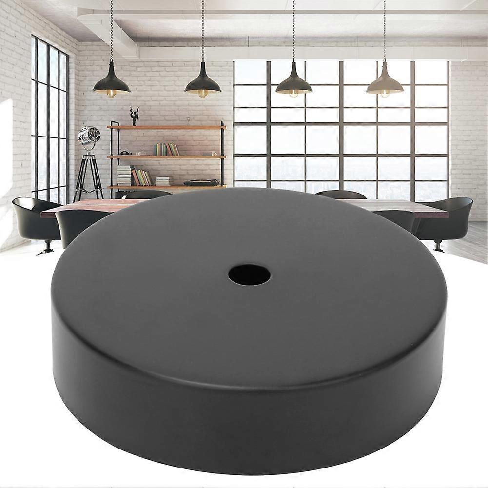 Aluminum E27 Round Ceiling Light Base 10x10x2.5cm Black Silver