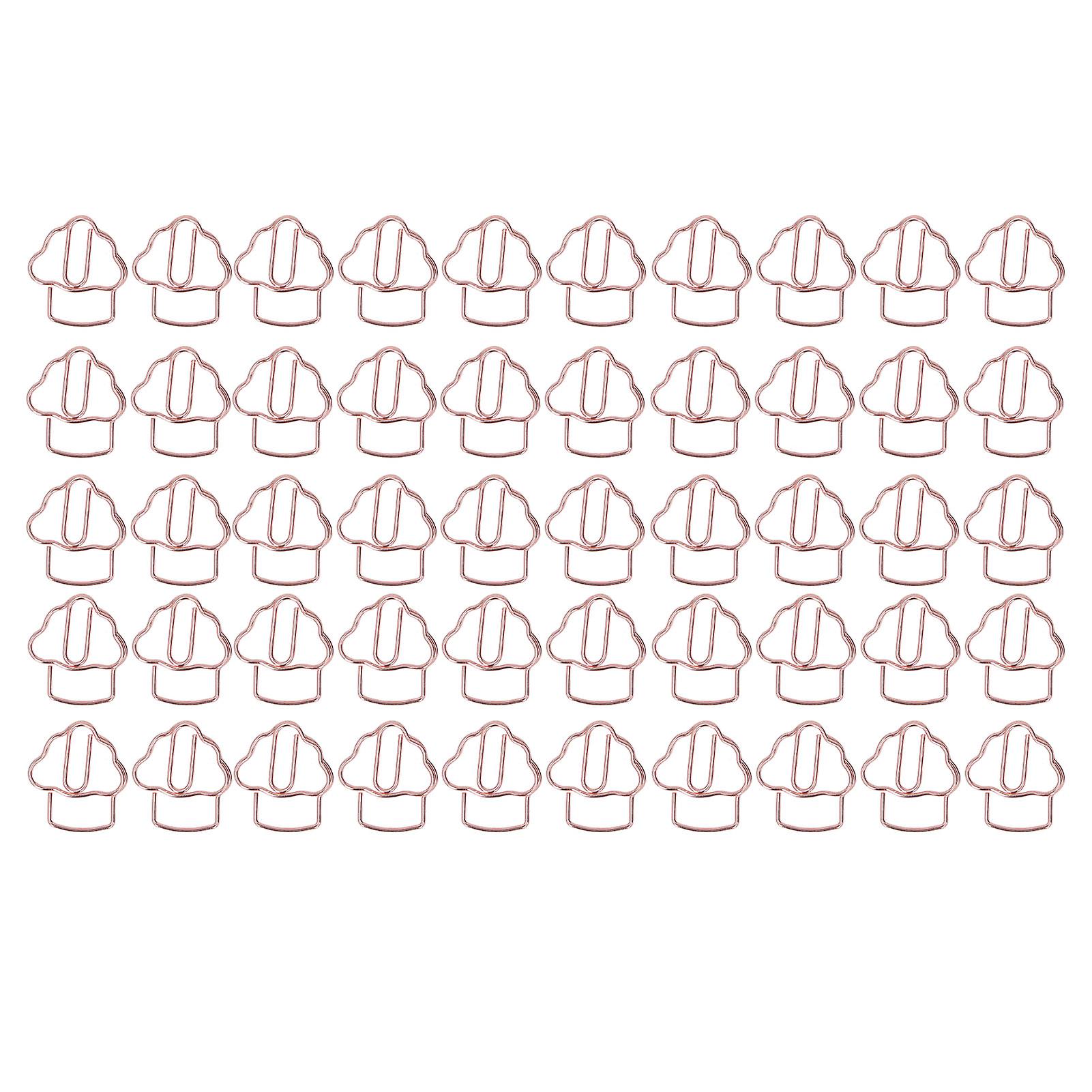 50 Pcs Paper Clips Rose Gold Ice Cream Shape Rustproof Electroplating Mini Metal Paper Clips for File Classification