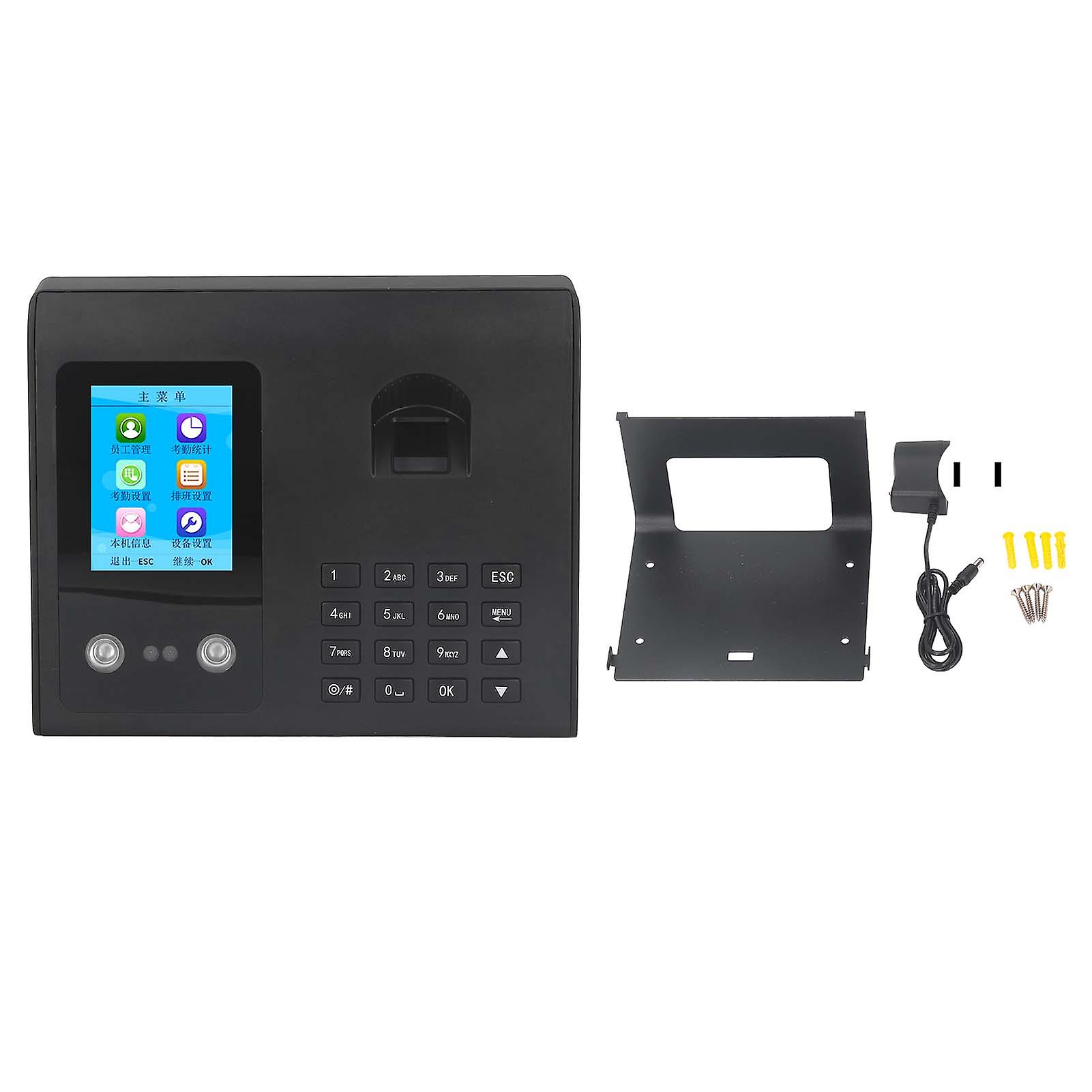 Time Attendance Machine Face Fingerprint Password 100K Records Black US Plug