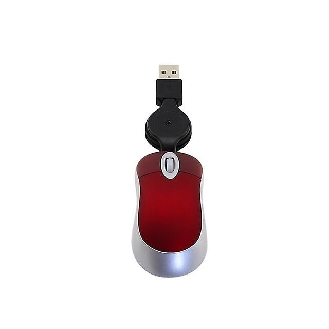 Mini Computer Mouse Retractable USB Cable Optical Ergonomic1600 DPI Portable Small Mice for Laptop