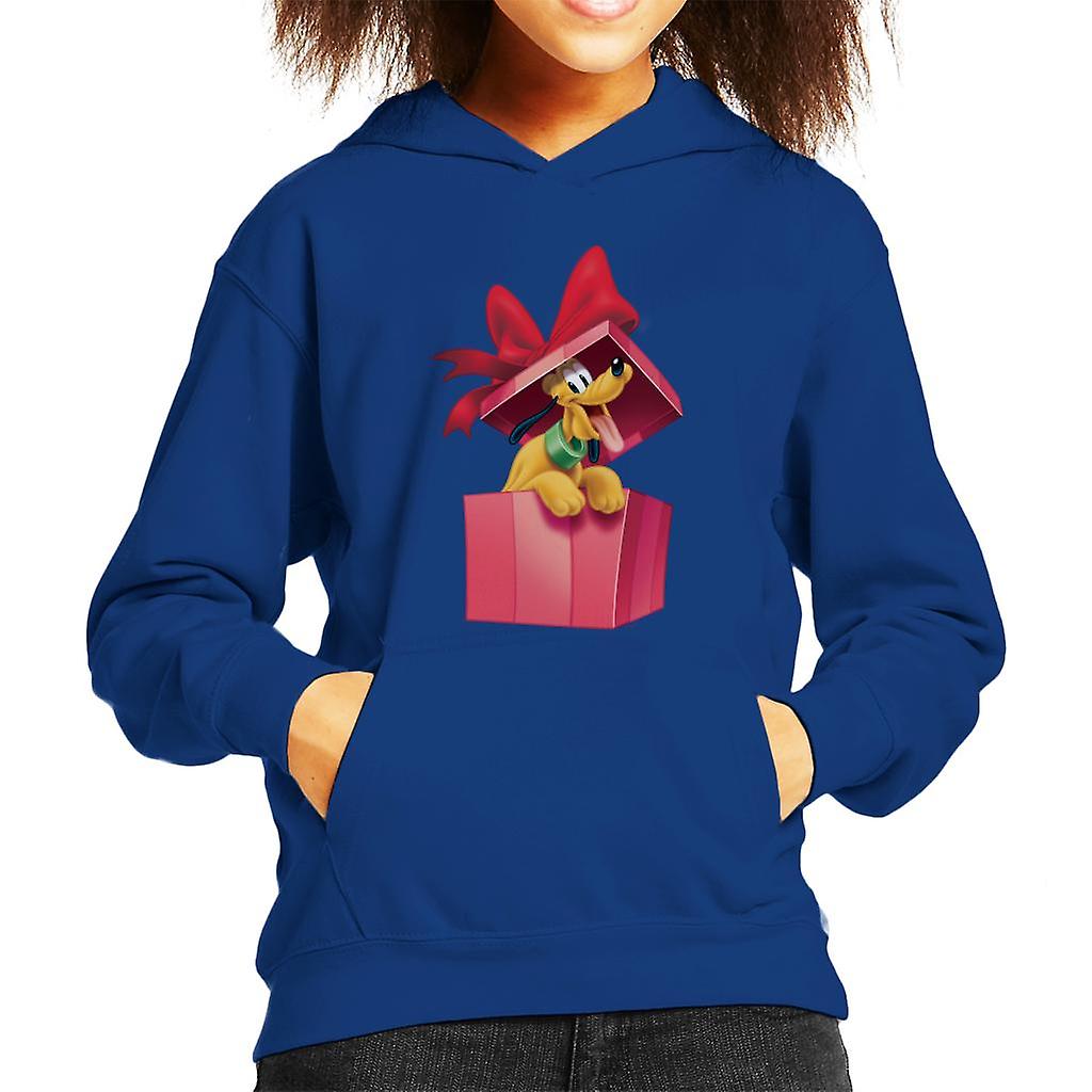 Disney Pluto Christmas Present Kid's Hooded Sweatshirt
