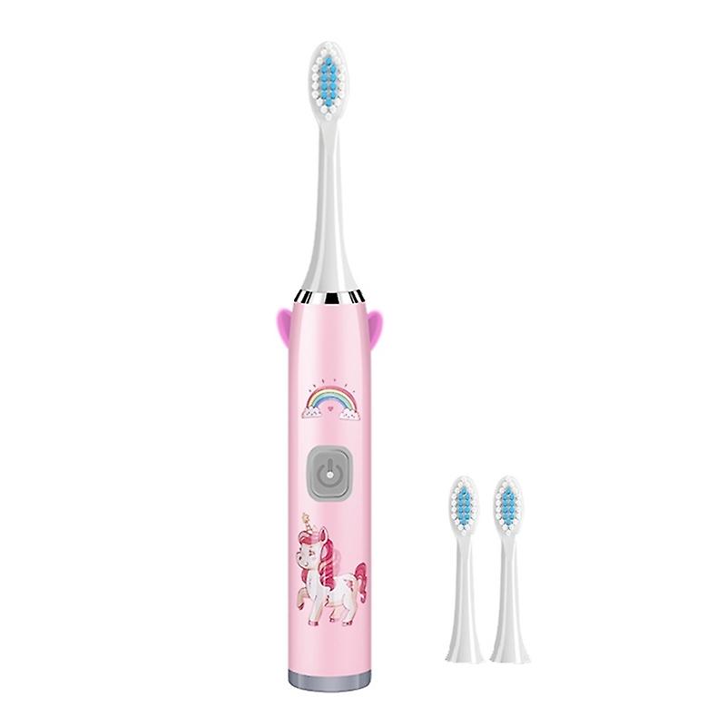 Children Electric Toothbrush Pink with 3 Heads