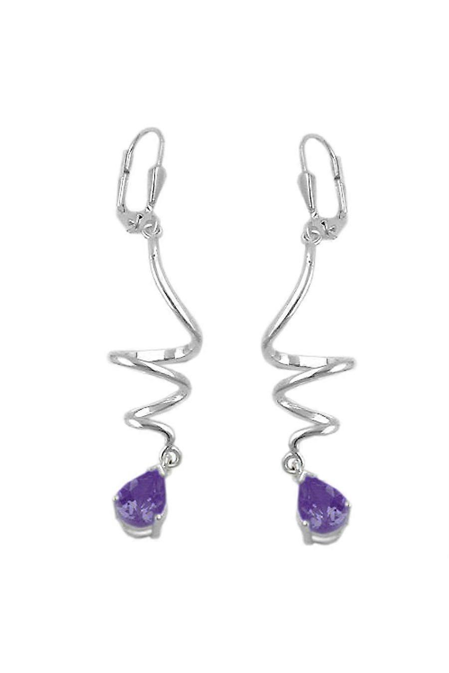 Leverback Earrings Spiral Amethyst Silver 925 - Gl91972