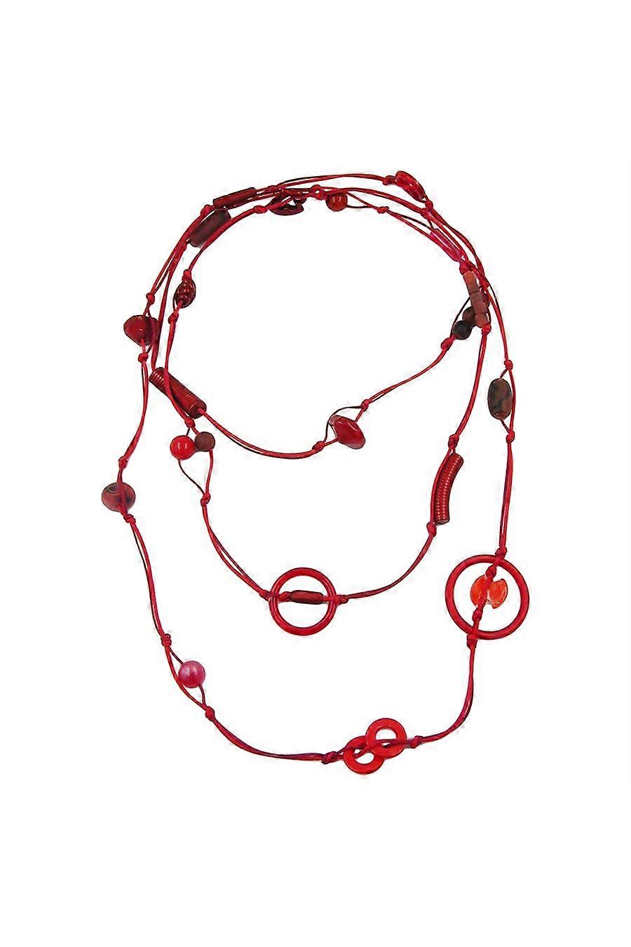 Necklace Beads Red Endless 190cm - Gl01252