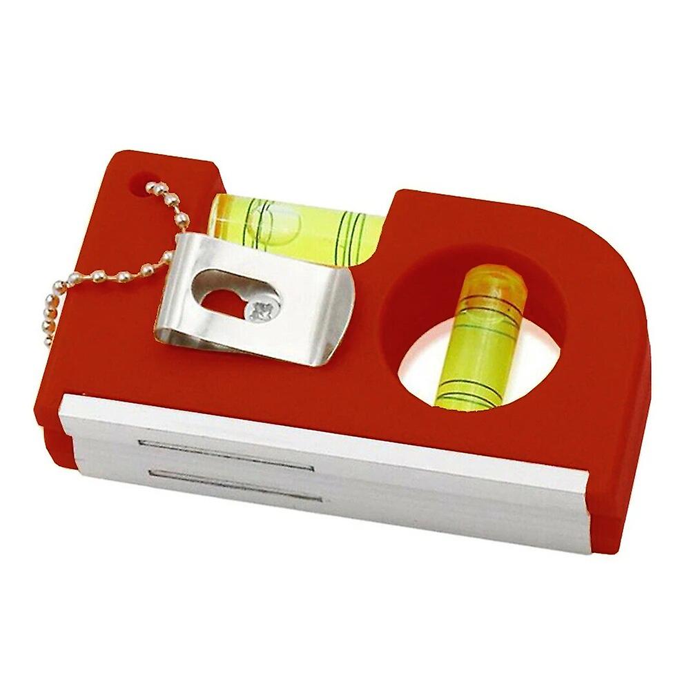 2 in 1 Mini Spirit Level with Metal Chain Hook for Level Marking Vertical Key Chain Woodworking Tools Leveler~9951