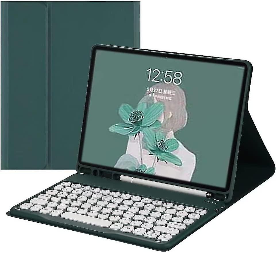 Galaxy Tab S6 Lite 2022/2020 Keyboard Cover with S Pen Holder, Magnetic Removable Wireless Round Key