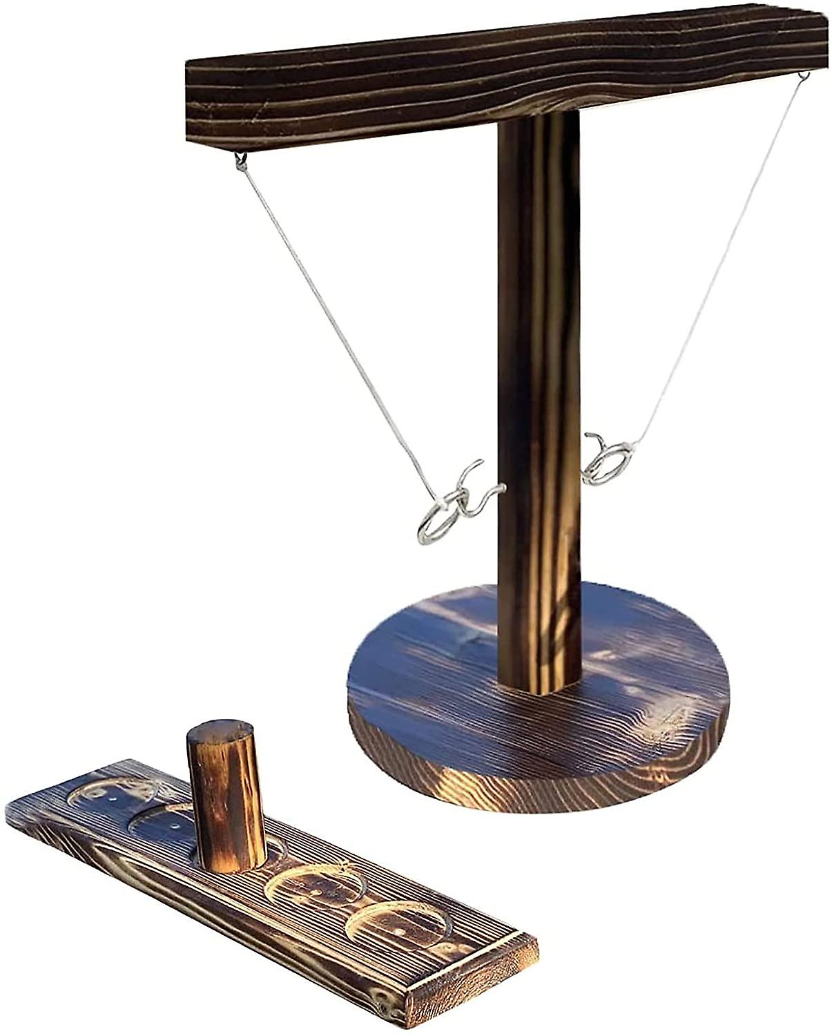 Wooden Hook and Ring Toss Tailgating Game Set A