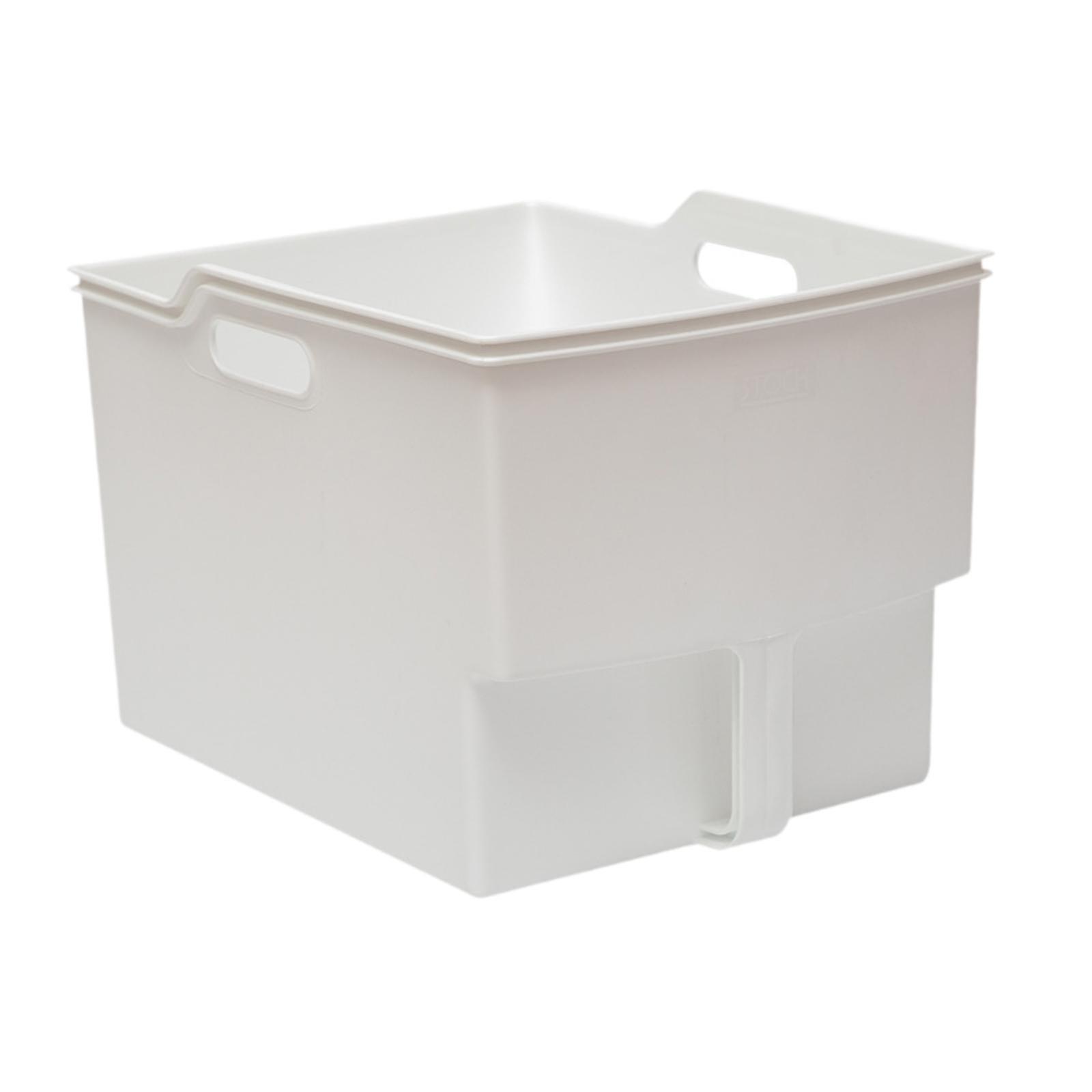 Kitchen Organizer Bin Deep Storage Basket Kitchen Storage Box Fridge Cabinet White Large