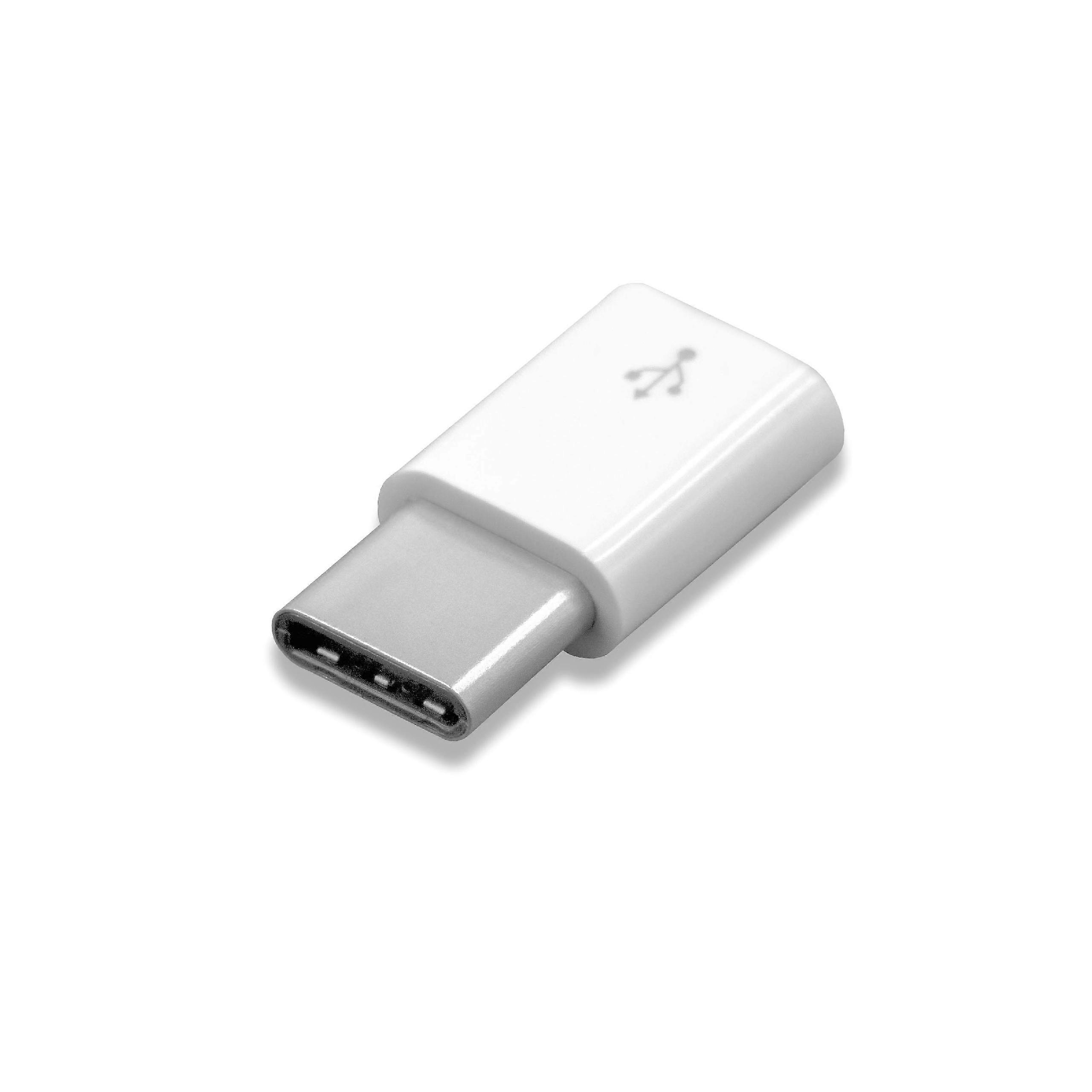 vhbw Adapter OTG für Mobilgerät - Kabeladapter USB Type C (männlich) auf Micro USB (weiblich) Weiß