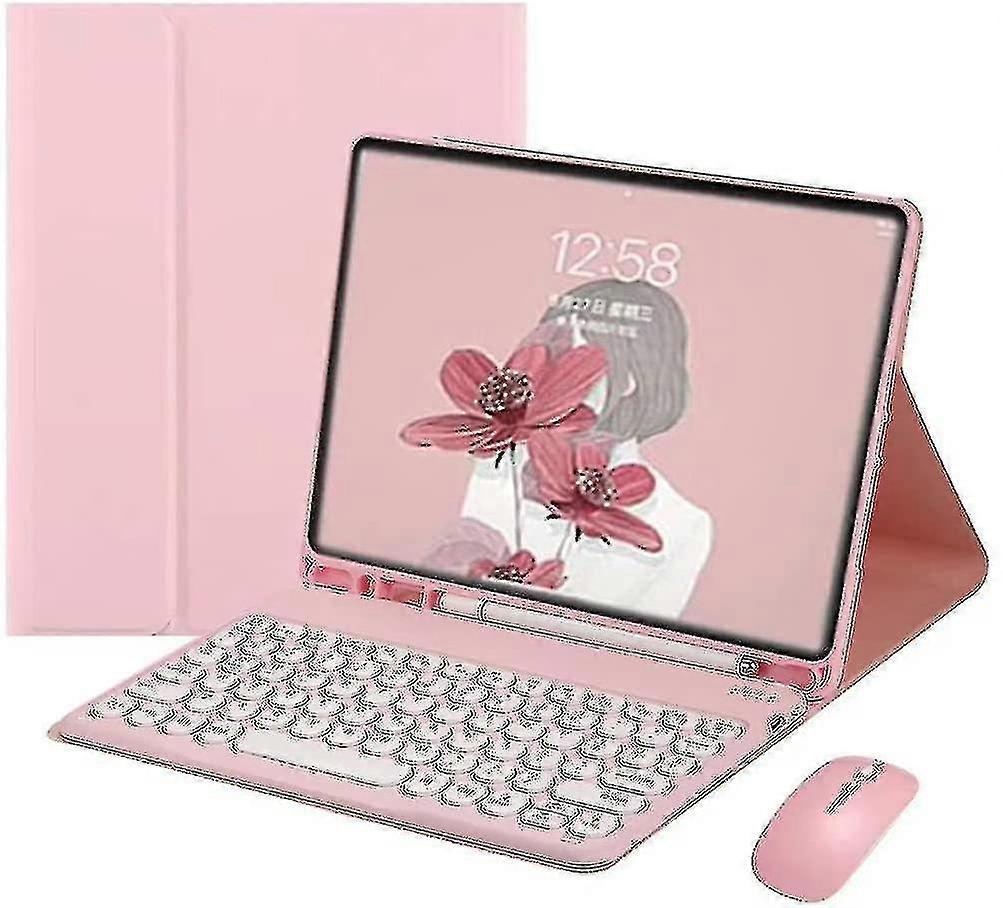 Ipad Mini 6 2021 Color Keyboard Case Mouse Cute Round Key Ipad Mini 6th Generation 8.3 Inch Wireless Bluetooth Detachable Keyboard Cover With Pencil H