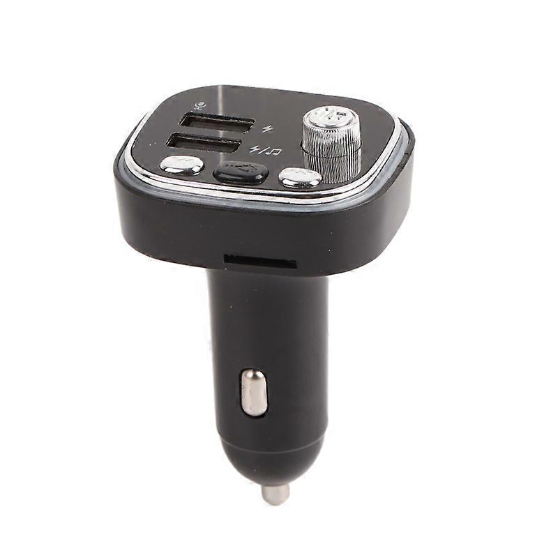 Auto Bluetooth-Player 2 USB-Anschlüsse Ladegerät 7 Farblichter FM-Transmitter für Freisprechen Silber