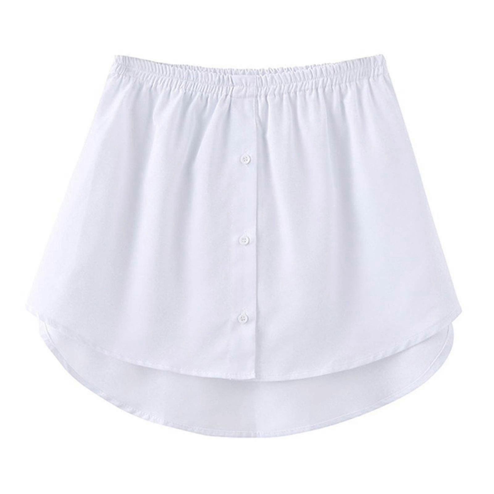 Extensores de camisa camadas falsas top inferior varrendo camisa extensor mini saia justável para mulheres