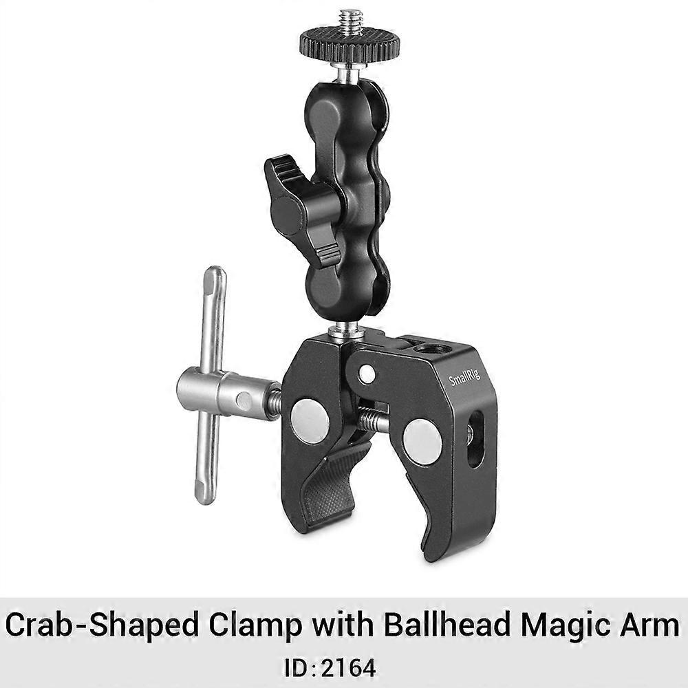 SmallRig - Ball Joint Clamp with Multifunctional Universal Magic Arm, Double Ball Adapter with Bottom Clamp for Monitor/Led Lights 2164